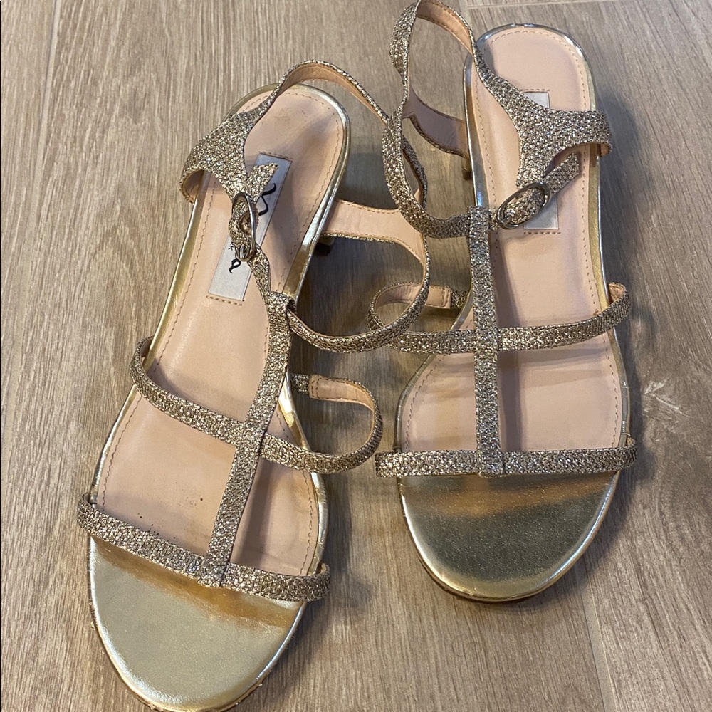 Nina Gold Strappy Heels